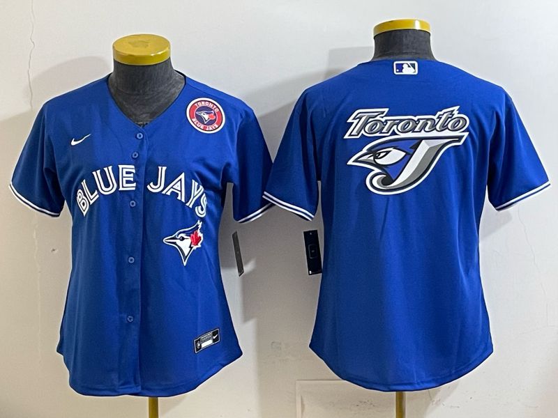Women 2025 Toronto Blue Jays Blank Blue Game Nike MLB Jersey style 015->youth mlb jersey->Youth Jersey